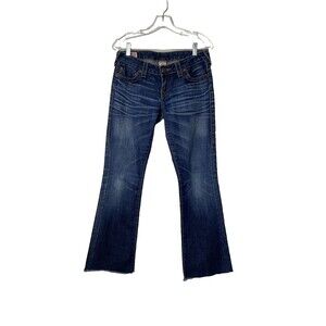 True Religion Brand Jean Womens 5 Pocket Row He Blue Size 27 Low Rise Bootcut
